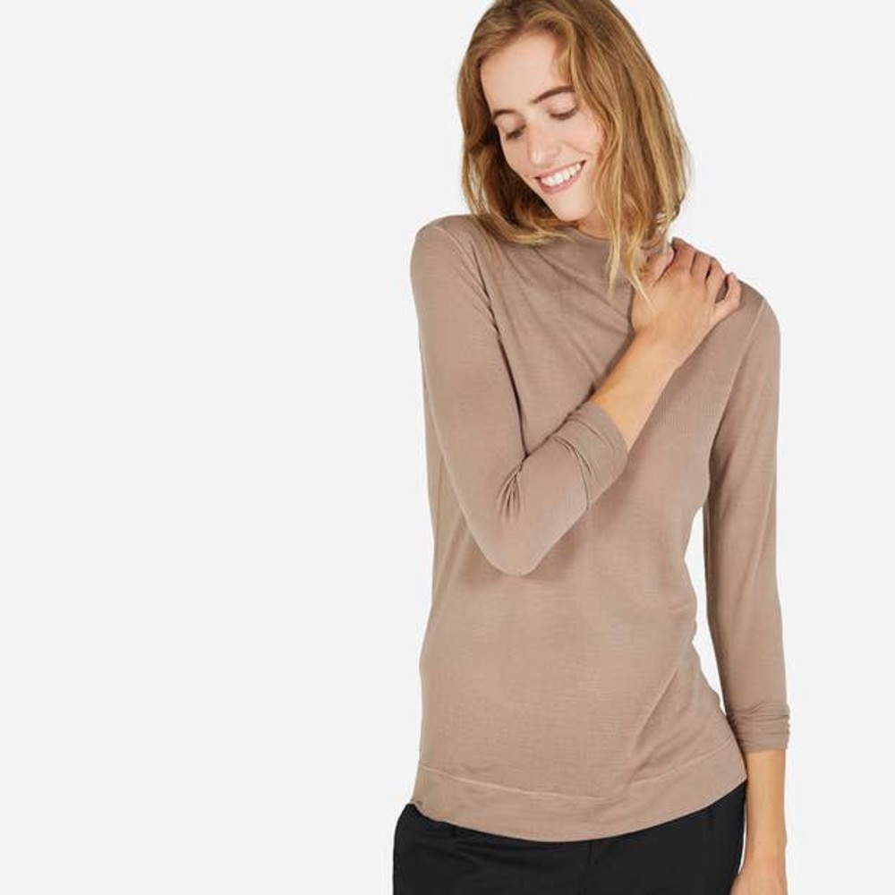 Everlane XS Camel mock neck sweater